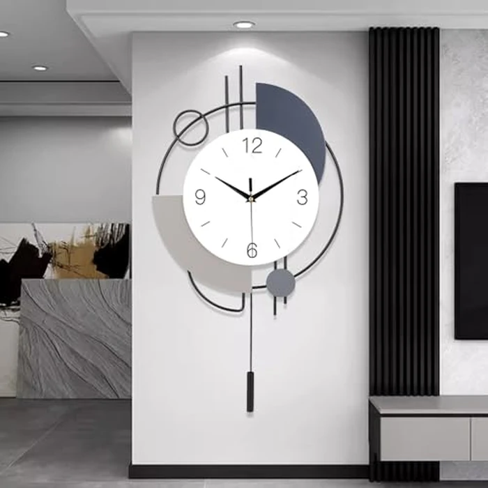 Wall Clock,Decorative Wall Clocks with Pendulum,Silent Quality Quartz Wall Clock Battery Operated,Large Wall Clock for Living Room,Kitchen,Home,Bathroom,Bedroom Wall Decor,20x33.5inch(Black) by Dankeit - Used - Very Good condition - CA$39.82