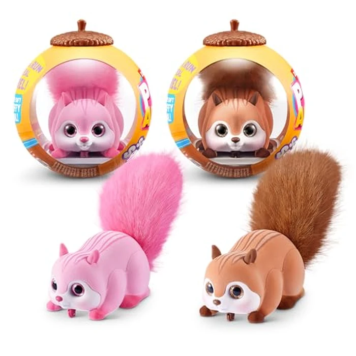 Pets Alive Scurry'n Squirrel (Pink+Brown) 2 Pack by ZURU - Interactive Robotic Pet Toy, Moving Squirrel with Realistic Movements and Sounds, Ages 2+, Child Toddler by Pets Alive - Used - Like New condition - US$18.99