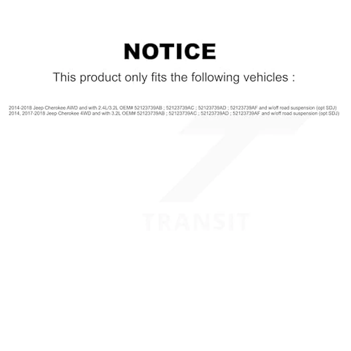 Kugel Front CV Axle Drive Shaft Assembly Kit Replacement For Jeep Cherokee OEM# 52123739AB ; 52123739AC 52123739AD 52123739AF w off road suspension (opt SDJ) - Left Right Side (Driver Passenger) by KUGEL - Image 2