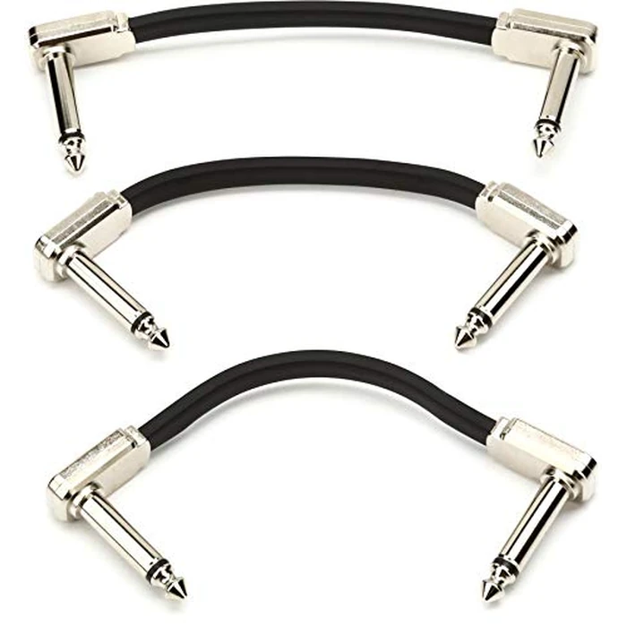 Ernie Ball Flat Ribbon Patch Cable 3-Pack, 3in, Black (P06220) by Ernie Ball - Used - Very Good condition - US$22.00