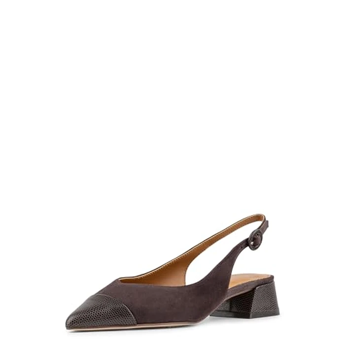 Donald Pliner Women's Payton Slingbacks, Size 8.5 in Dark Brown Suede, Comfortable & Classy Slingback Heels for Women, Casual Everyday Ladies Footwear for Office Work, Business, Events by Donald J Pliner - Used - Acceptable condition