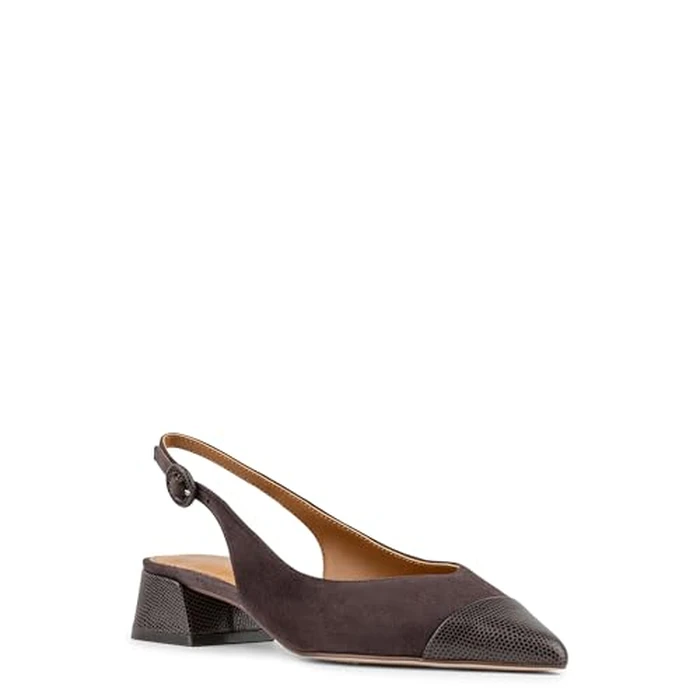 Donald Pliner Women's Payton Slingbacks, Size 8.5 in Dark Brown Suede, Comfortable & Classy Slingback Heels for Women, Casual Everyday Ladies Footwear for Office Work, Business, Events by Donald J Pliner - Image 2