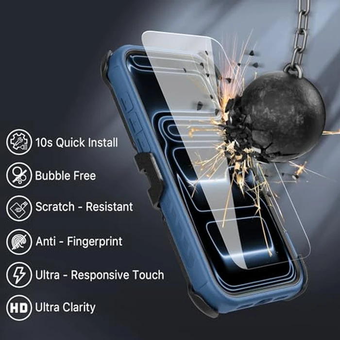 M MYBAT PRO for iPhone 17 Pro Max Case with Belt Clip Holster, Maverick Series 17 Pro Max Case[Compatible with Magsafe] w/Screen Protector,Anti-Drop,with 360 degreesRotating Kickstand,Heavy Duty Protection by M MYBAT PRO - Image 6