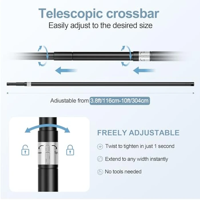 EMART 10x10FT Backdrop Stand, Photo Studio Back Drop Adjustable Stand with 6 Backdrop Clamps,2 Sandbags and Carry Bag,Heavy Duty Background Support System Kit for Photography,Parties,Wedding,Video by EMART - Image 4