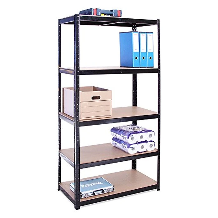 G-Rack 5 Tier Garage Shelving Units: 71 x 35 x 18-Inch - Heavy-Duty Storage Shelves - 1 Bay (400lbs Per Shelf) 2000 lbs Capacity for Workshop, Shed, Office - Adjustable & Free-Standing Utility - Black by G-Rack - Used - Good condition - CA$60.49