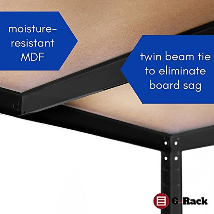 G-Rack 5 Tier Garage Shelving Units: 71 x 35 x 18-Inch - Heavy-Duty Storage Shelves - 1 Bay (400lbs Per Shelf) 2000 lbs Capacity for Workshop, Shed, Office - Adjustable & Free-Standing Utility - Black by G-Rack - Image 6