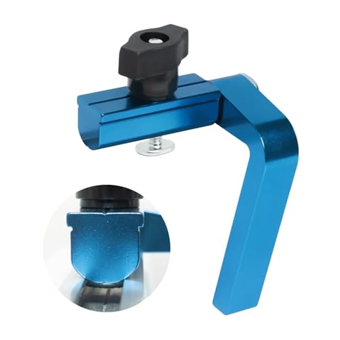 POWERTEC 3" Fence Flip Stop, Patent Pending Curved-Based T Track Stop for Miter Saw, Table Saw, Drill Press, Router Table, Miter Gauge, T Track Accessories with T Bolt for Woodworking (72041) by POWERTEC - Used - Very Good condition