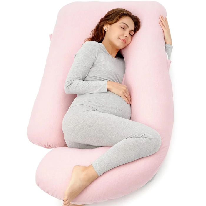 Momcozy Pregnancy Pillows for Sleeping, U Shaped Full Body Maternity Pillow for Side Sleeping - Support for Back, Legs, Belly, HIPS, 57 Inch, Pink by Momcozy - Used - Very Good condition
