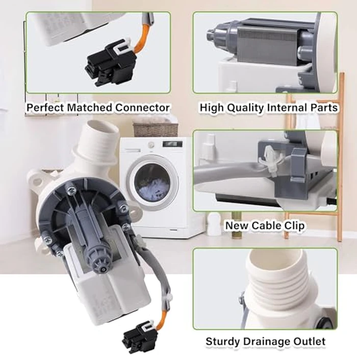GTW335ASN2WW GTW330ASK3WW GTW335ASN1WW Washer Drain Pump by Semzohc - Compatible with G.E Hot-point Washers GTW465ASN2WW GTW460ASJ8WW GTW680BSJ6WS HTW200ASK1WW PTW600BSR1WS by Semzohc - Image 7