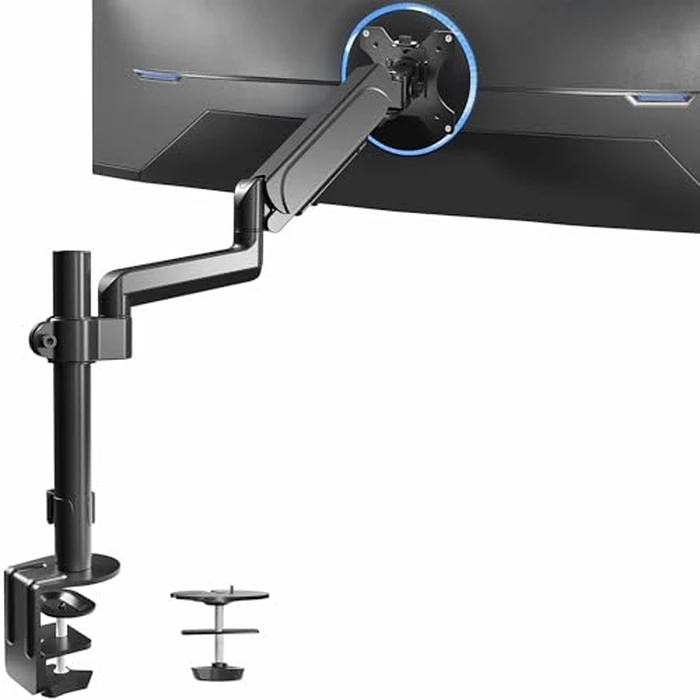 VIVO Single Monitor Arm Mount for 17 to 32 inch Screens - Tension Height Adjustment, Full Articulating Tilt, Swivel, Heavy Duty VESA Stand with Desk C-clamp and Grommet Option STAND-V001K by VIVO - Used - Like New condition - US$35.63