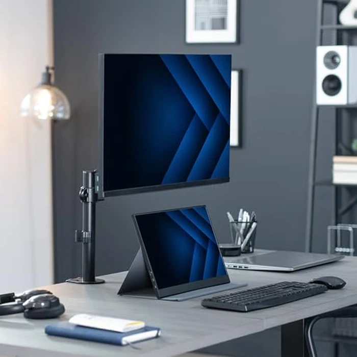 VIVO Single Monitor Arm Mount for 17 to 32 inch Screens - Tension Height Adjustment, Full Articulating Tilt, Swivel, Heavy Duty VESA Stand with Desk C-clamp and Grommet Option STAND-V001K by VIVO - Image 6