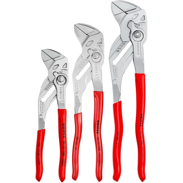 Knipex 00 20 06 US2 3Pcs Pliers Wrench Set - Silver/Red by Knipex - Refurbished - Premium condition - US$210.99