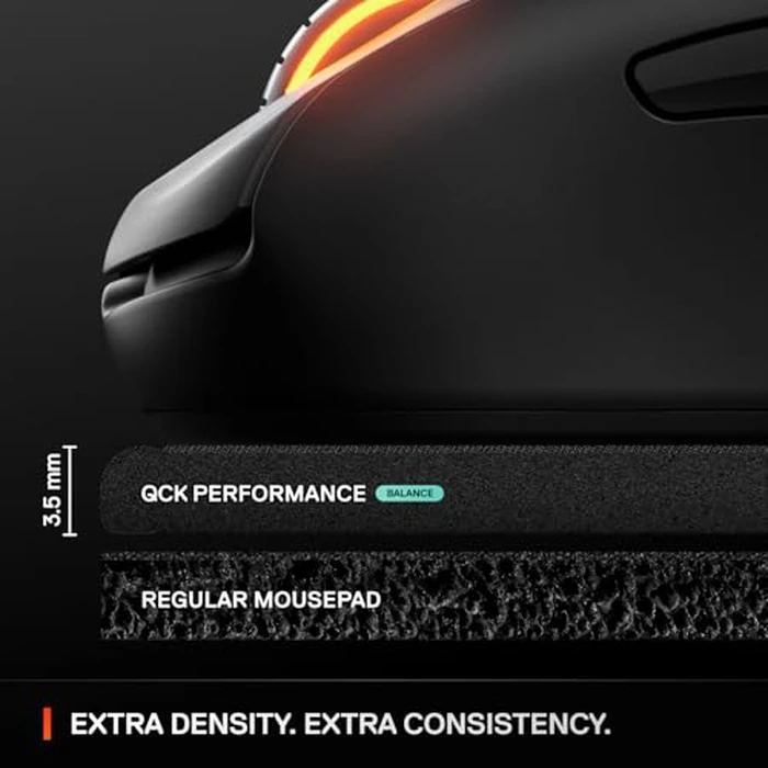 SteelSeries QcK L Performance Balance Gaming Mousepad - Extra Density for a Smooth Glide - Low-Profile Edge Stitching - Non-Slip Neoprene Rubber Base -16.54 x 19.29 inch - FPS, MOBAs, RTS, MMO by SteelSeries - Image 4