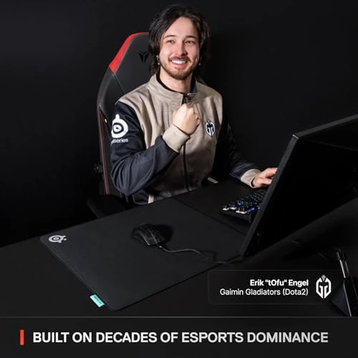 SteelSeries QcK L Performance Balance Gaming Mousepad - Extra Density for a Smooth Glide - Low-Profile Edge Stitching - Non-Slip Neoprene Rubber Base -16.54 x 19.29 inch - FPS, MOBAs, RTS, MMO by SteelSeries - Image 8