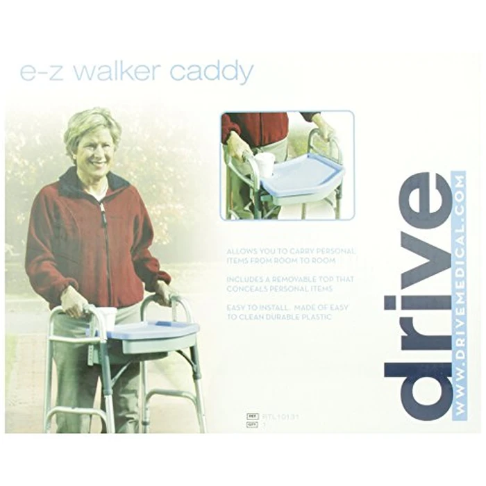 Drive Medical RTL10131 E-Z Walker Caddy with Tray, Gray/Blue by Drive Medical - Image 5