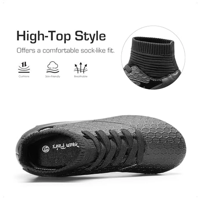 DREAM PAIRS Boys Girls Soccer Cleats Youth Firm Groud Outdoor Sport Athletic High Top Football Shoes for Little/Big Kid,Size 4.5 Big Kid,All/Black,HZ19002K by DREAM PAIRS - Image 4