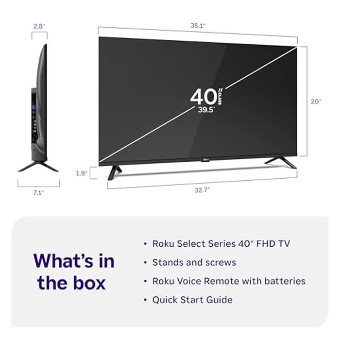 Roku Smart TV 2026 - 40-Inch Select Series, 1080p Full HD TV - Roku TV with Voice Remote - Flat Screen LED Television with Wi-Fi for Streaming Live Local News Sports & Movies, Bluetooth Headphone Mode by Roku - Image 9