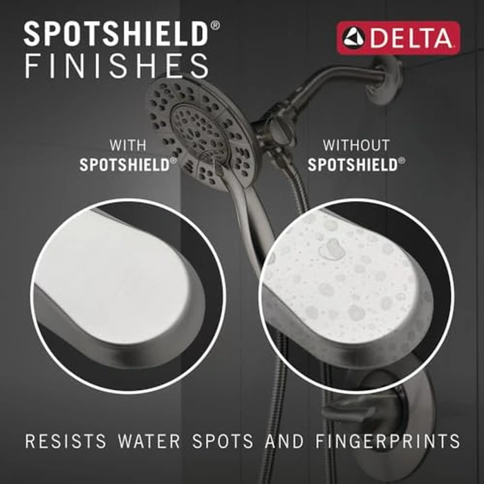 Delta Faucet Arvo 14 Series Single-Handle Shower Faucet, Shower Trim Kit with 4-Spray In2ition 2-in-1 Dual Hand Held Shower Head with Hose, SpotShield Stainless 142840-SP-I (Valve Included) by DELTA - Image 4