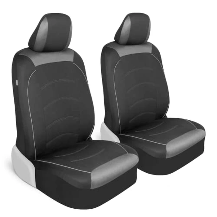 Motor Trend Black Cloth Car Seat Covers for Front Seats - Premium Automotive Bucket Seat Covers, Made for Vehicles with Removable Headrests, Interior Covers for Truck Van SUV, Black Stitched by Motor Trend - Used - Very Good condition