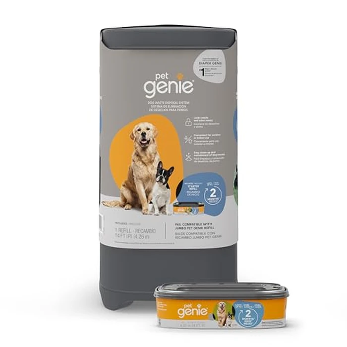 Pet Genie Pail | Dog Waste Disposal System for Outdoor and Indoor Odor Control | Dog Poop Trash can | Includes 1 Square Refill Bag That Lasts up to 2 Months by Pet Genie - Used - Like New condition - US$30.93
