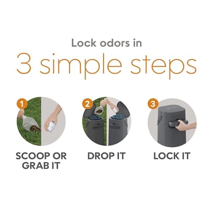 Pet Genie Pail | Dog Waste Disposal System for Outdoor and Indoor Odor Control | Dog Poop Trash can | Includes 1 Square Refill Bag That Lasts up to 2 Months by Pet Genie - Image 5