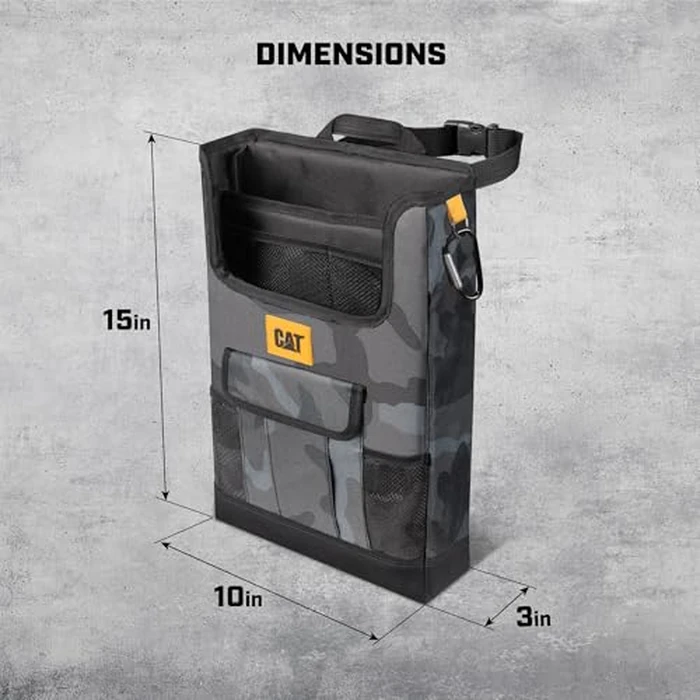 CAT(R) Car Seat Organizer for Cars Trucks SUVs, Removable Portable On-The-Go, Securely Attaches to Front or Rear Seats, Adjustable Straps, Car Accessories Compact Caddy for Travel Driving - Urban Camo by CAT - Image 6