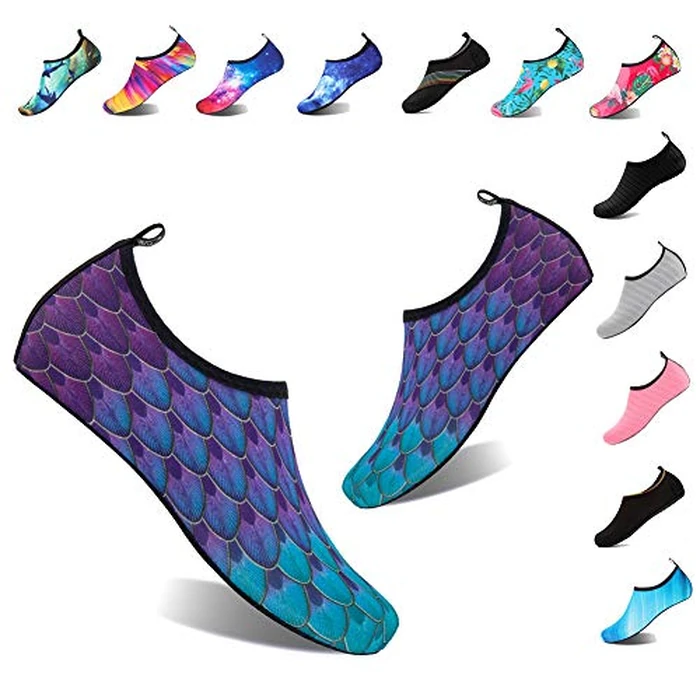 YALOX Water Shoes Women's Men's Outdoor Beach Swimming Aqua Socks Quick-Dry Barefoot Shoes Surfing Yoga Pool Exercise(YL-Blue/Green,36/37EU), 5.5-6.5 Women/4.5-5.5 Men by YALOX - Used - Like New condition - US$8.99