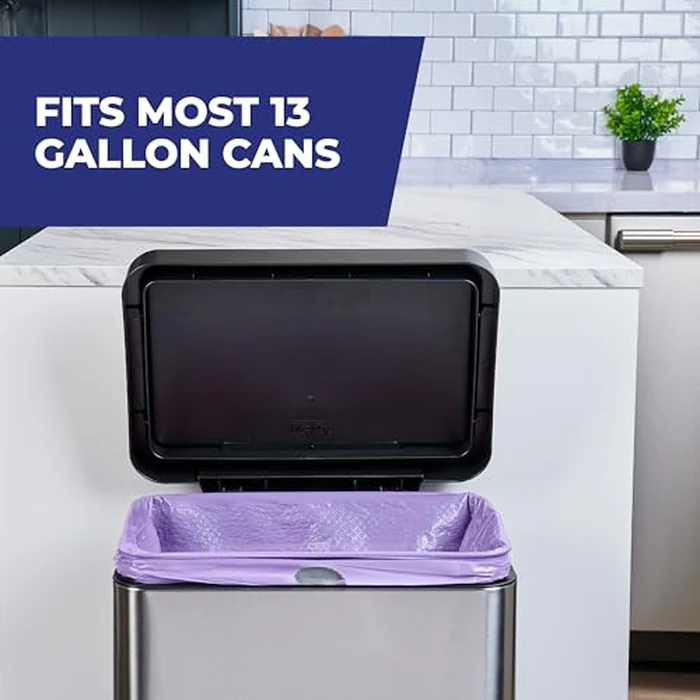 Hefty Ultra Strong 13 Gallon Trash Bags, Tall Kitchen Trash Bags 13 Gallon Size, Resist Leaks, Punctures, and Rips, Continuous Odor Control, Purple, Fabuloso Scent, 110 Bags by Hefty - Image 8