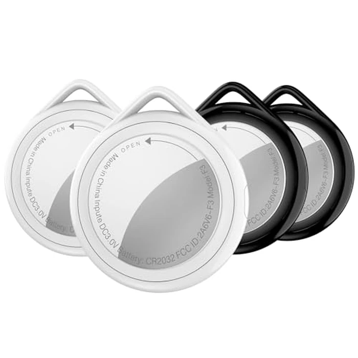 Air Tracker Tags 4 Pack, Bluetooth Tracker & Item Locator Work with Apple Find My (iOS Only), Replaceable Battery, Waterproof Smart Tag for Keys, Wallet, Suitcases by fidesert - Used - Like New condition - CA$22.72