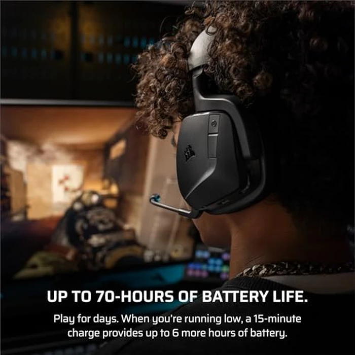 Corsair Void v2 Wireless Gaming Headset with Bluetooth for PC, PS5, PS4, Switch, Mobile - Dolby Atmos, 70 Hr Battery, Dual Wireless, Lightweight, Fast Charging - Carbon by Corsair - Image 6