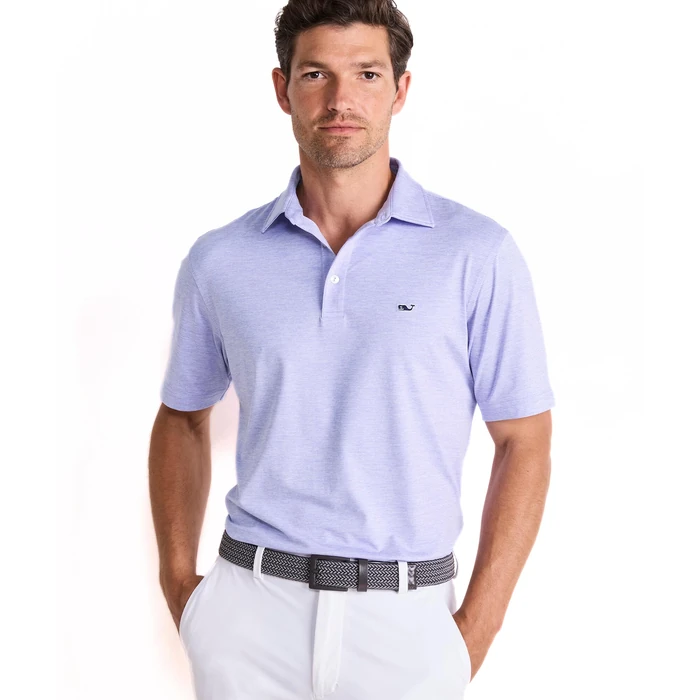 Vineyard Vines St. Jean Stripe Sankaty Performance Polo, Aster/White Cap, S by vineyard vines - Used - Like New condition - US$61.15