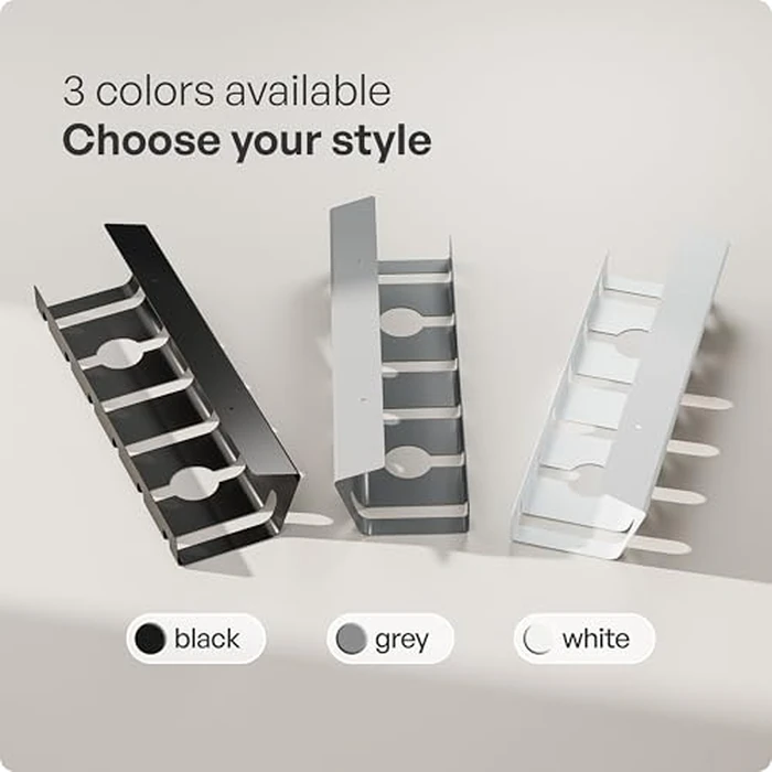 PAMO Cable Management Under Desk for Easy mounting Under-Table I Set of 2 - with 10X Cable Ties I Desk Organizer for Office/Home Office Table Thoughtful Cable Tray Holder by pamo - Image 6