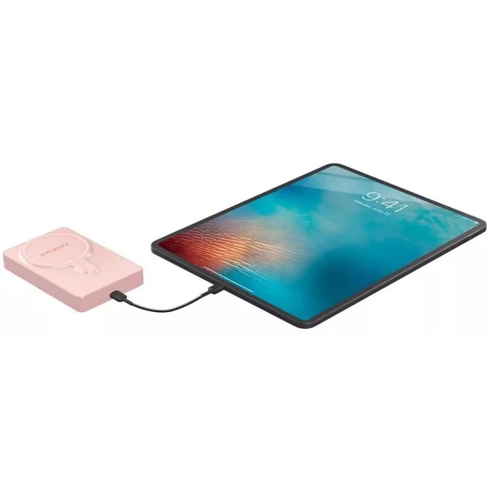 MyCharge MagLock 6000mAh Wireless Magnetic Powerbank with Magsafe and Built-in USB-C Port & Viewing Stand - Pink by MyCharge - Image 3