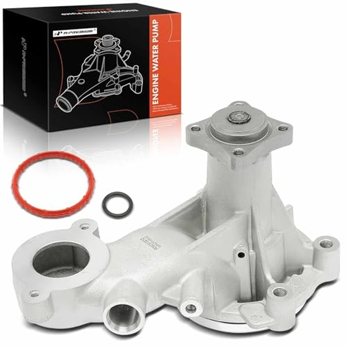 A-Premium Aluminum Engine Water Pump W/Seals Compatible with Ford F-150 2014-2011, Mustang 2014-2011 - DOHC, 8Cyl 5.0L - (fits for 4 holes of Flange Disc), Replace# BR3Z8501C, BR3Z8501H by A-premium - Used - Good condition - CA$56.68