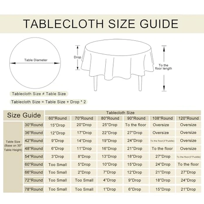 JIUZHEN 70 Inch Faux Linen Round Table Cloth - Wrinkle and Stain Resistant Spillproof Washable Polyester Fabric Tablecloth for Dining Room Kitchen Cover for Dinner Outdoor Picnic, Champagne by JIUZHEN - Image 4