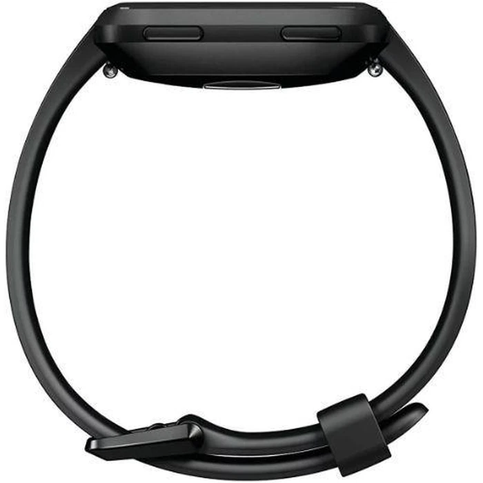 Fitbit Versa 1 Smartwatch - 24mm - Black Aluminum Case with Black Elastomer Silicone Band - Large Size by Fitbit - Image 3