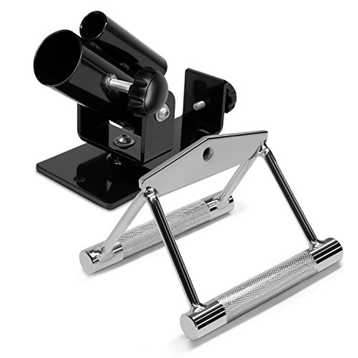 Yes4All Special Sales Tricep V Shaped Press Down Bar/Closed Handle Cable Attachments (Combo T bar Row + Double Grip Row)-²JRXVZ, h. black - combo t bar row + double grip row, 9.3inch x 4.8inch x 6inch by Yes4All - Used - Acceptable condition