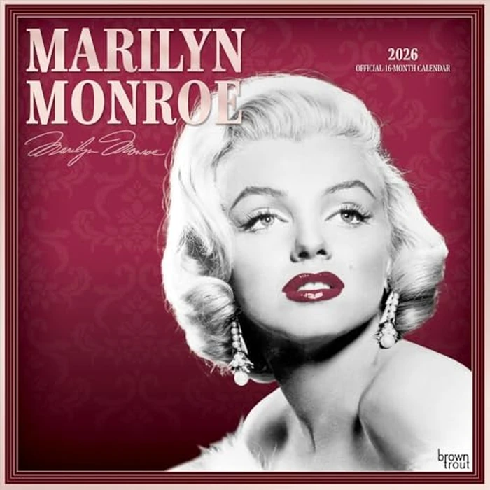 Marilyn Monroe Official 2026 12 X 24 Inch (Hanging) Monthly Square Wall Calendar Foil Stamped Cover Plastic-Free by BrownTrout - Used - Acceptable condition