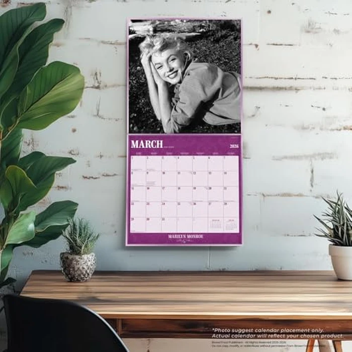 Marilyn Monroe Official 2026 12 X 24 Inch (Hanging) Monthly Square Wall Calendar Foil Stamped Cover Plastic-Free by BrownTrout - Image 5