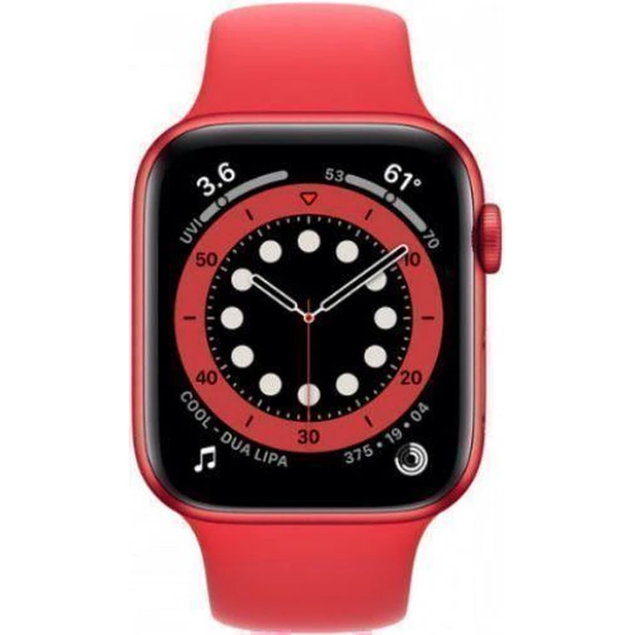 Apple Watch Series 6 (Cellular + GPS) - 32GB - 44mm - Red Aluminum Case with Red Rubber Sport Band by Apple - Refurbished - Acceptable condition