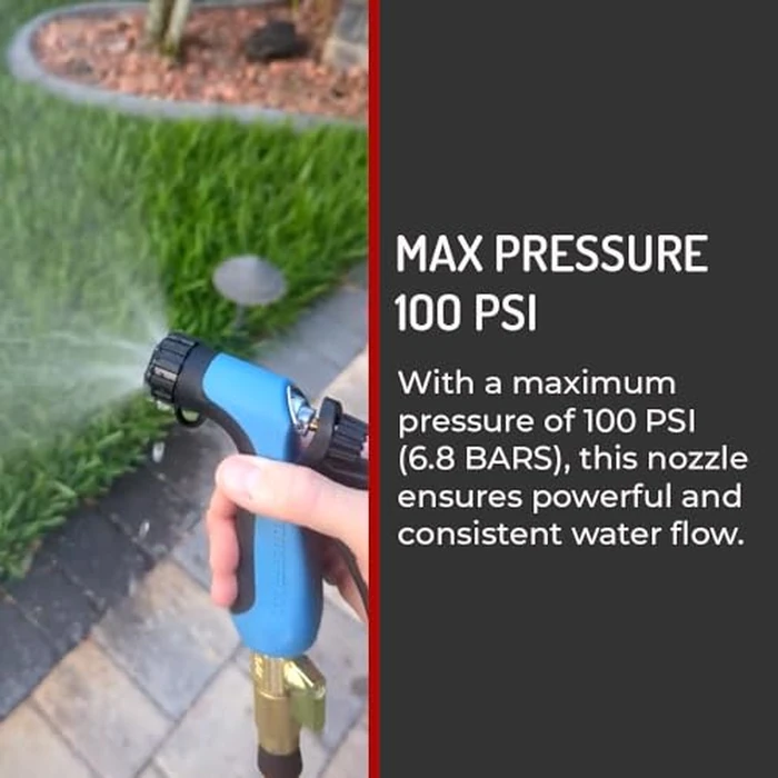 Hi-Tech Heavy Duty Industrial Hose Nozzle - High Pressure 100 PSI, Hot Water & High Temp Resistant, Pistol Grip Spray Nozzle for Garden Hose, Marine & Commercial Grade by HI-TECH - Image 6