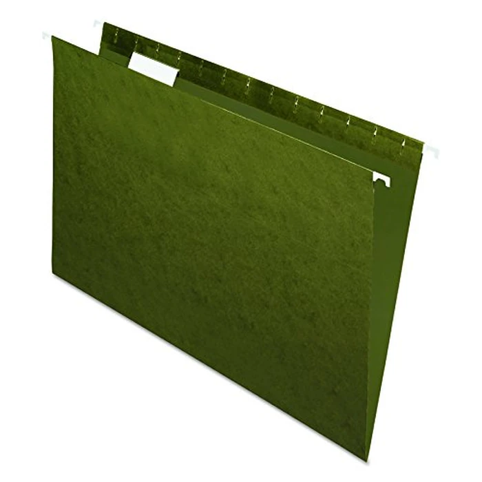 Pendaflex Hanging File Folders, Legal Size, Standard Green, 25 Per Box, 1/5-Cut Tabs, Lighter Interior to Prevent Misfiles, for Office, School, and Home Organization by Pendaflex - Image 1