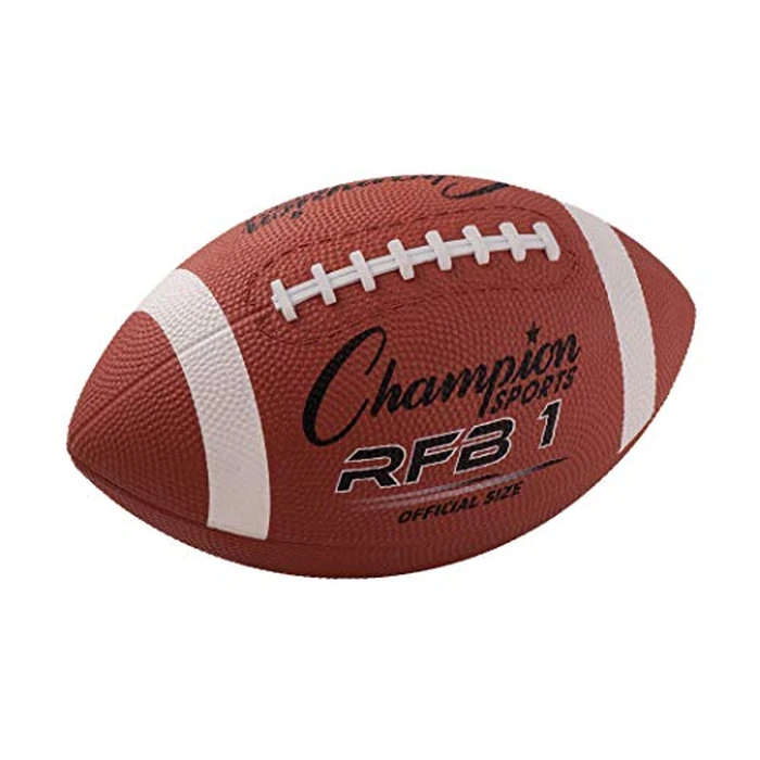 Champion Sports Rubber Football - Durable All-Weather Football with Enhanced Grip - Backyard Play & Training - Official Size by Champion Sports - Image 4