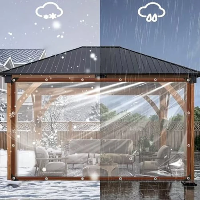 Clear Tarps Heavy Duty Waterproof - 5x7ft Clear Plastic Tarp with Grommets Transparent Vinyl Tarp for Porch Patio Enclosure Tarps for Outdoor Window Cover by Zuppolma - Image 4