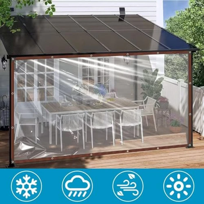 Clear Tarps Heavy Duty Waterproof - 5x7ft Clear Plastic Tarp with Grommets Transparent Vinyl Tarp for Porch Patio Enclosure Tarps for Outdoor Window Cover by Zuppolma - Image 5