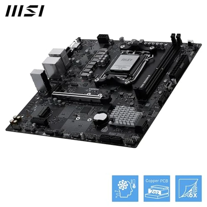 MSI PRO B840M-B Motherboard, mATX - Supports AMD Ryzen 9000/8000 / 7000 Processors, AM5 - DDR5 Memory Boost (8000+ MT/s OC), PCIe 4.0 x16, M.2 Gen4, Wi-Fi 7, 2.5G LAN by MSI - Image 4