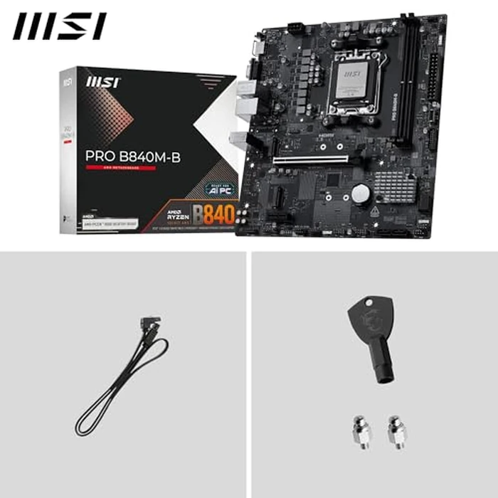 MSI PRO B840M-B Motherboard, mATX - Supports AMD Ryzen 9000/8000 / 7000 Processors, AM5 - DDR5 Memory Boost (8000+ MT/s OC), PCIe 4.0 x16, M.2 Gen4, Wi-Fi 7, 2.5G LAN by MSI - Image 7