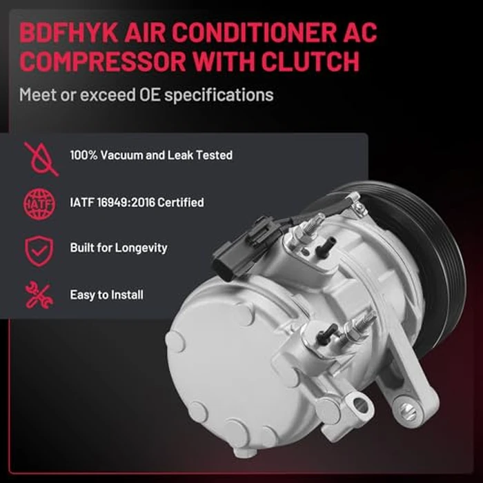 BDFHYK 61813 Air Conditioning A/C Compressor Compatible with Ford Explorer 1991-2003, Ranger 1990-2011, Compatible with Mazda B3000/B4000/B4000, Navajo by BDFHYK - Image 3