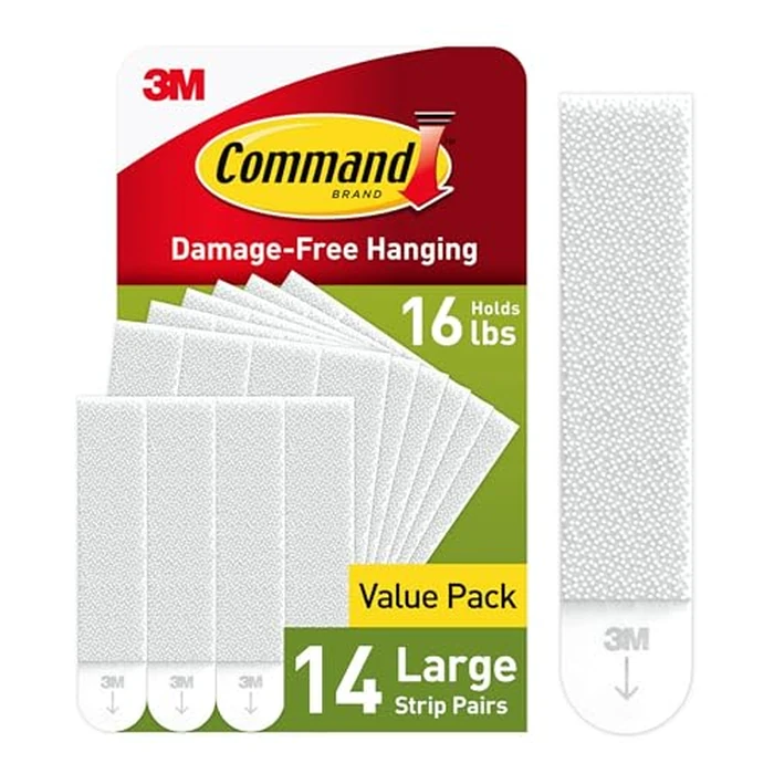 Command Large Picture Hanging Strips - Damage Free Wall Hangers for Back to School Dorm Organization - 14 White Adhesive Pairs (28 Strips) by Command - Used - Very Good condition
