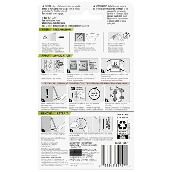 Command Large Picture Hanging Strips - Damage Free Wall Hangers for Back to School Dorm Organization - 14 White Adhesive Pairs (28 Strips) by Command - Image 8